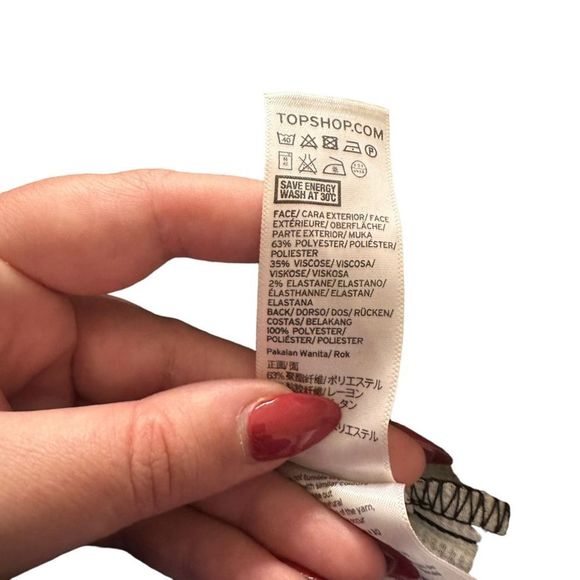 TOPSHOP Houndstooth Zippered Mini Skirt‎ Sz 4 - Picture 4 of 4